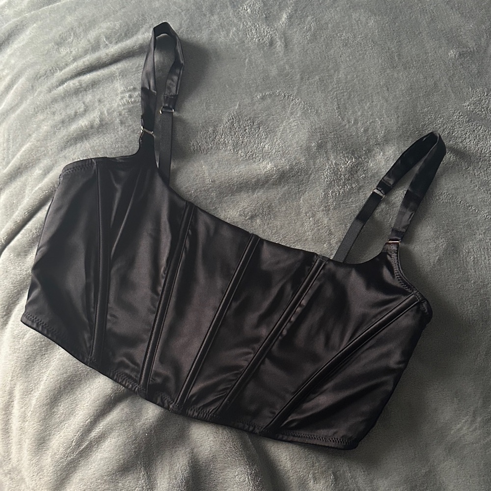 Auden Black Cropped Corset Bra/Top